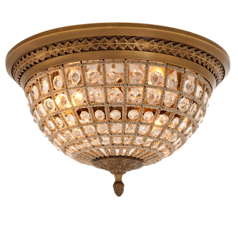 Потолочный светильник Ceiling Lamp Kasbah Antique Brass Латунь Античная полированная Прозрачное Стекло в Ижевске | Loft Concept 