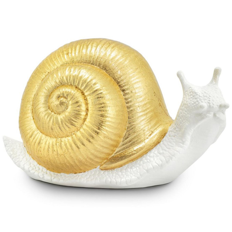 Статуэтка Abhika Snail Bisc. Goldleaf Белый Золотой в Ижевске | Loft Concept 