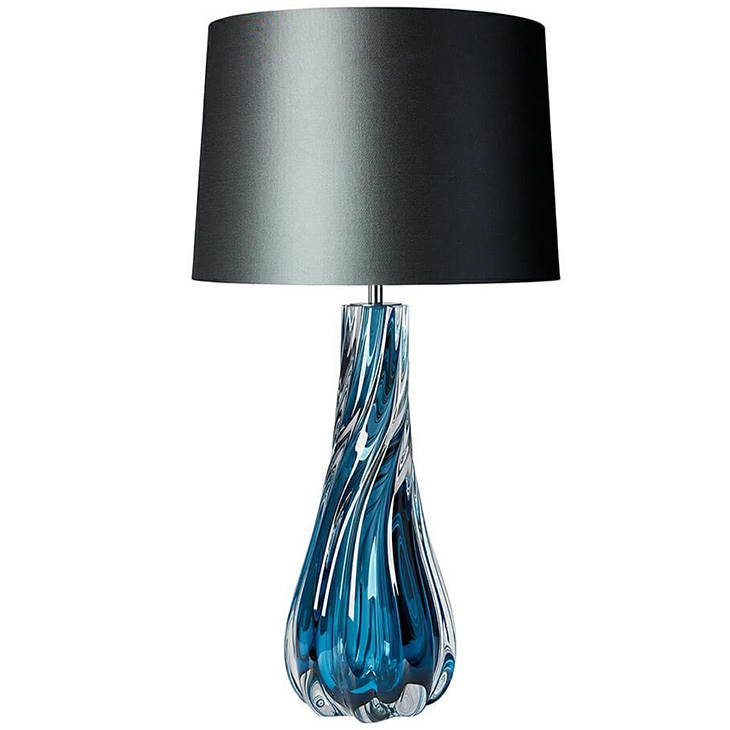 Настольная лампа Naiad Velvet Blue Table Lamp Черный Синий в Ижевске | Loft Concept 