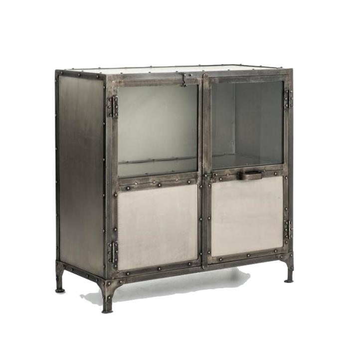 Комод металлический Industrial Steampunk Nickel 2 Door Cabinet  в Ижевске | Loft Concept 