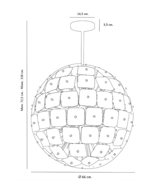 Люстра Sputnik Square Matt Chandelier в Ижевске