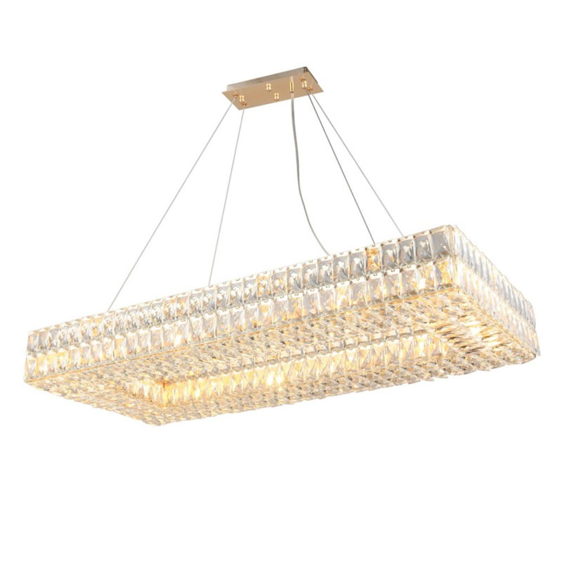 Люстра Crystal Regena Gold Rectangle Chandelier 100 Прозрачный Золотой в Ижевске | Loft Concept 