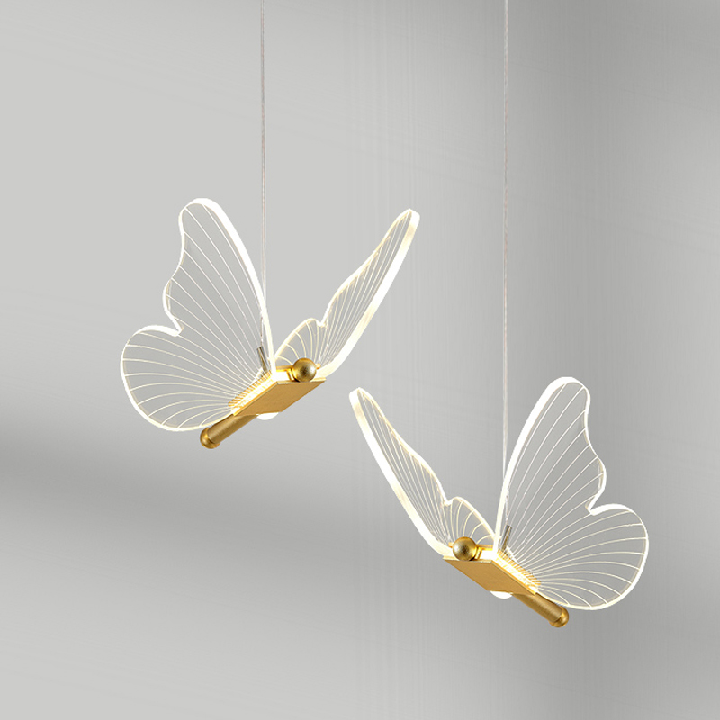 Butterfly Double Pendant Lamp D Прозрачный Латунь в Ижевске | Loft Concept 