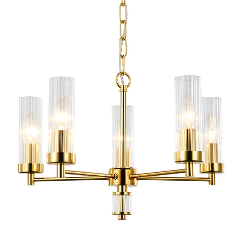 Люстра Jeanette Chandelier Gold 46 Глянцевое золото Прозрачный в Ижевске | Loft Concept 