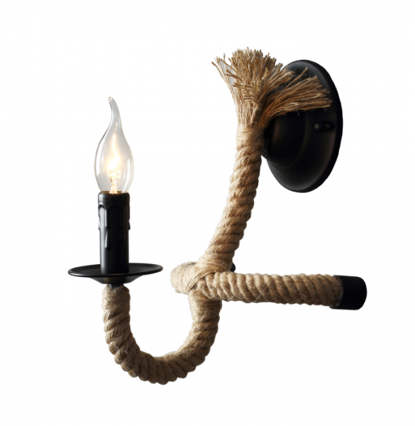 Бра Loft Rope Candle Bra Черный в Ижевске | Loft Concept 