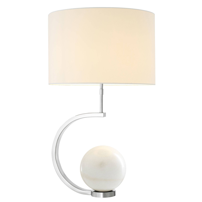 Настольная лампа Eichholtz Table Lamp Luigi white marble Белый Никель Белый Мрамор Bianco в Ижевске | Loft Concept 