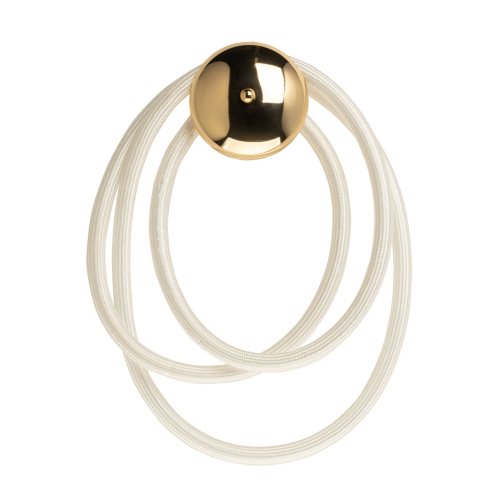 Бра с круглым золотистым основанием и белыми изогнутыми световыми линиями Luke Lampco Tracer Lamp Золотой в Ижевске | Loft Concept 