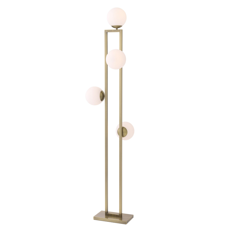 Торшер Eichholtz Floor Lamp Pascal brass Латунь Белый в Ижевске | Loft Concept 