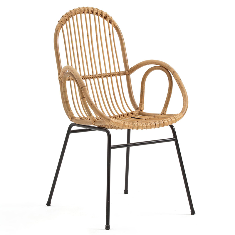 Стул Lucca Wicker Chair Бежевый Черный в Ижевске | Loft Concept 