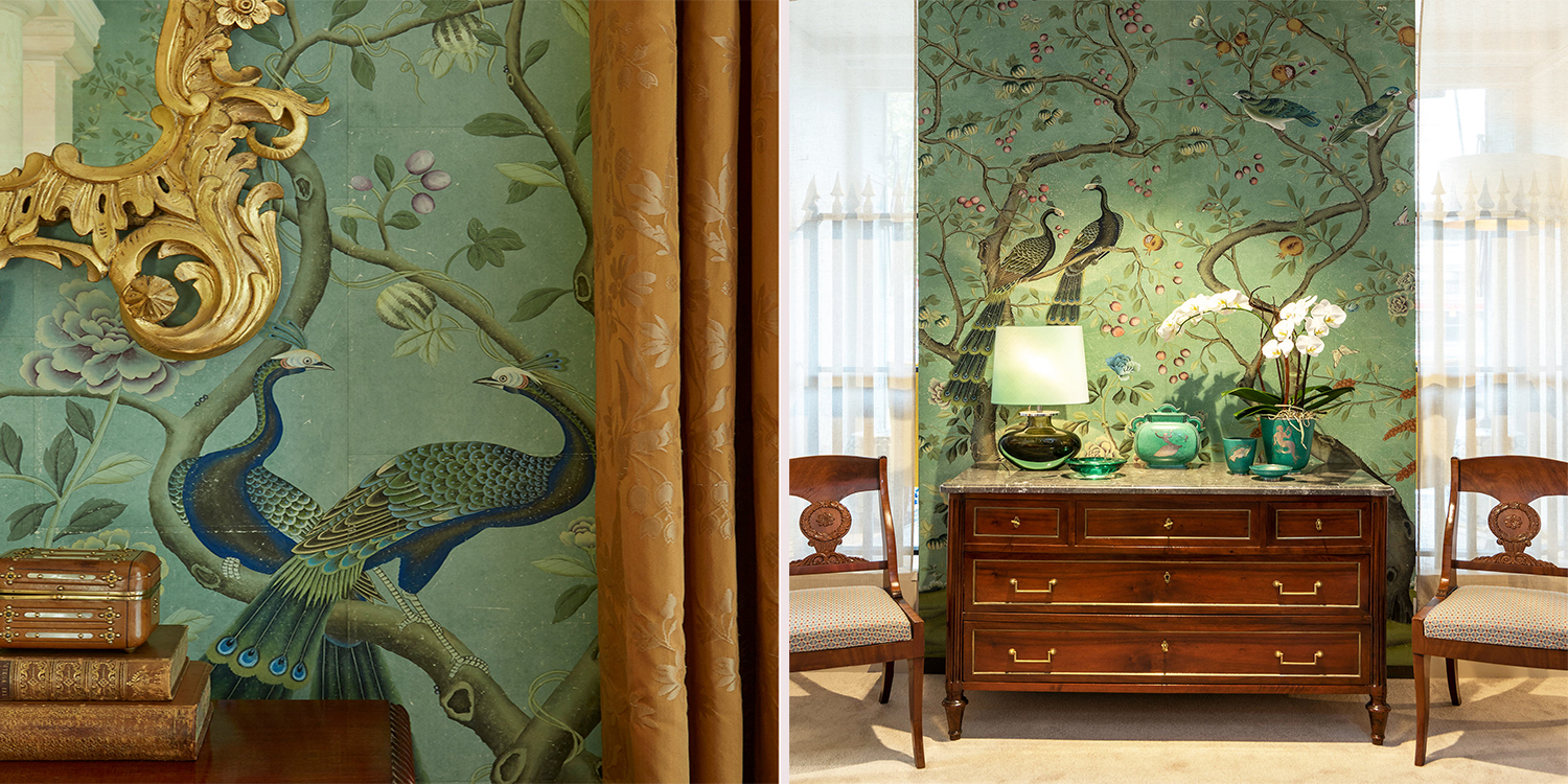 Обои ручная роспись St Laurent Edo Turquoise - фото №3