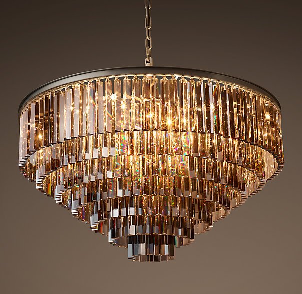 Люстра RH 1920s Odeon Smoke Glass Fringe Chandelier -80, 100 Черный в Ижевске | Loft Concept 