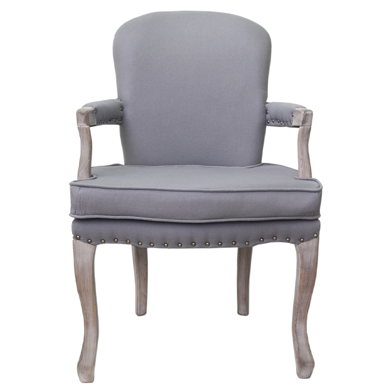 Кресло Aubrey Classical Armchair grey flax Серый Коричневый в Ижевске | Loft Concept 