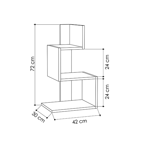 Стол приставной трехъярусный белого цвета ROSIE SIDE TABLE WHITE OAK в Ижевске