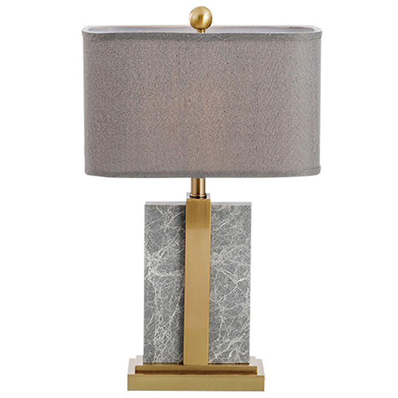 Настольная лампа Marble Brass Grey Table Lamp Серый Латунь в Ижевске | Loft Concept 