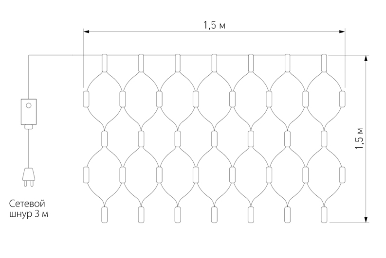 Гирлянда-Сетка Белым свет диодов в Ижевске