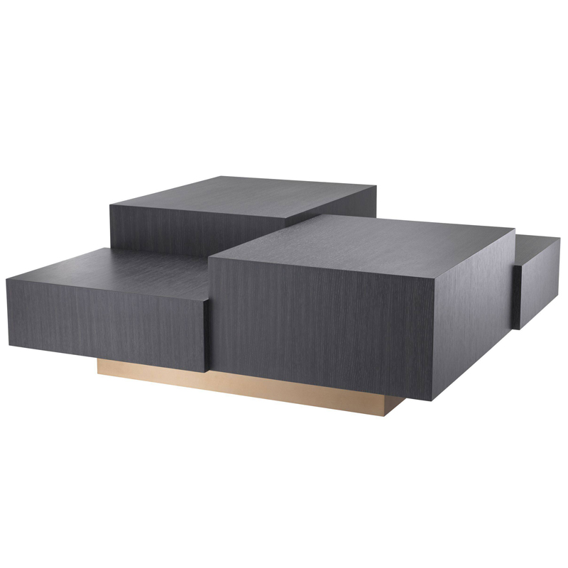 Кофейный стол Eichholtz Coffee Table Nerone Дерево Темно-Серый Матовая латунь в Ижевске | Loft Concept 