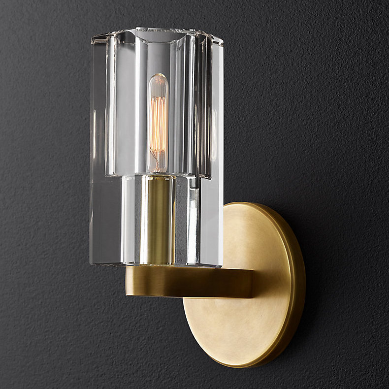 Бра Restoration Hardware Arcachon Single Sconce Прозрачное Стекло Латунь в Ижевске | Loft Concept 