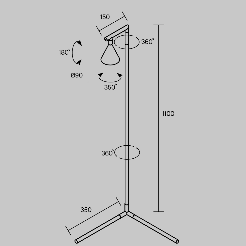 Напольный торшер светодионый Stripe 3000К 20Вт в Ижевске