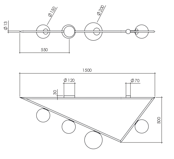 Потолочный светильник Atelier Areti Girlande Ceiling Triangle в Ижевске