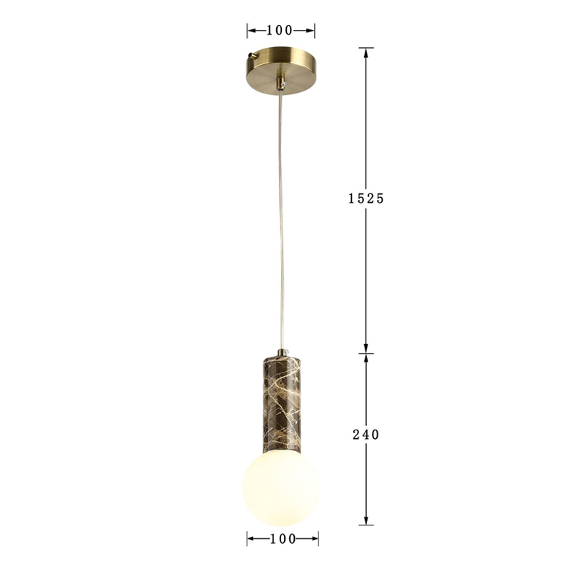Подвесной светильник с декором под коричневый мрамор Shaw Marble в Ижевске