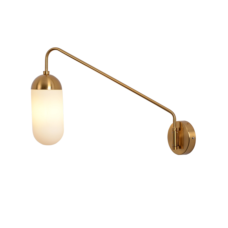 Бра Pelle Sconce, Long Gooseneck Clear Shade Латунь Белый в Ижевске | Loft Concept 