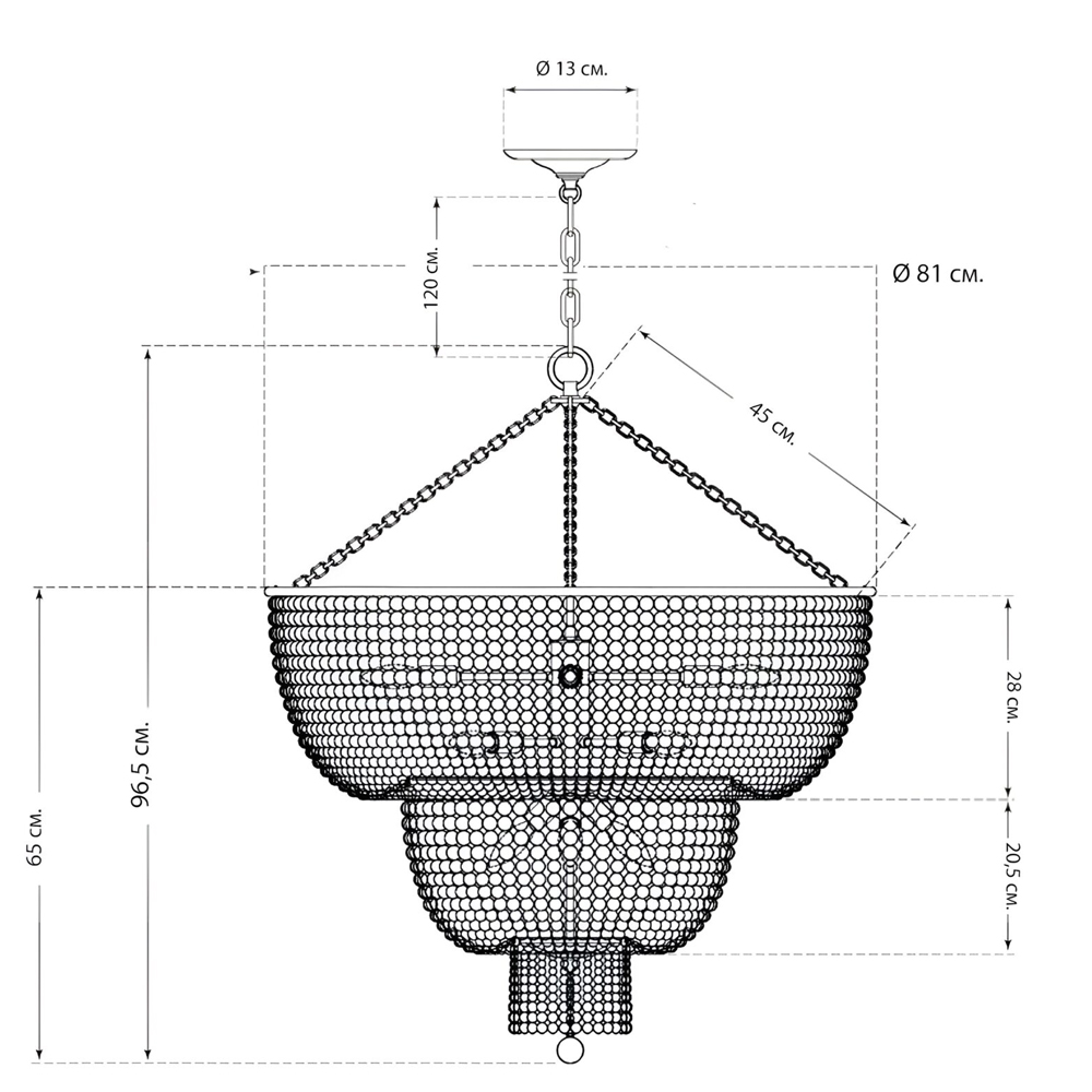 Люстра двухъярусная со стеклянными бусами Glass Bead Chandelier в Ижевске