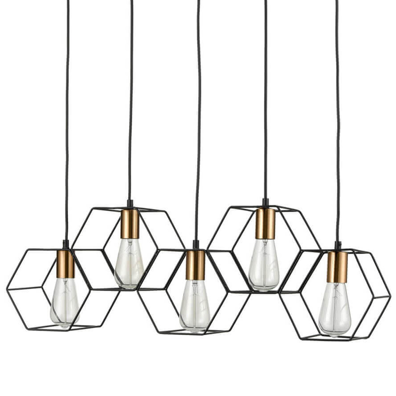 Люстра Loft Wire Cage Pendant 5 Черный в Ижевске | Loft Concept 