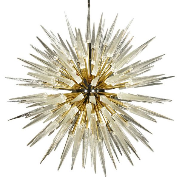 Murano Spike  Sputnik Rock Chandelier Золотой Черный Прозрачное Стекло в Ижевске | Loft Concept 