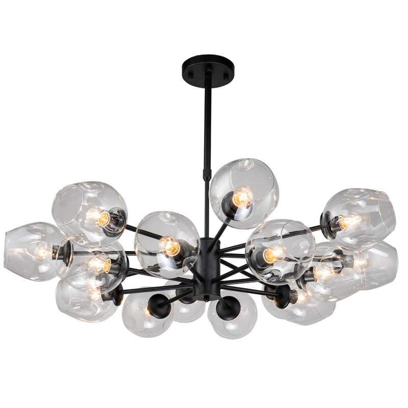 Люстра Branching Bubble Chandelier black 16 Черный Прозрачный в Ижевске | Loft Concept 