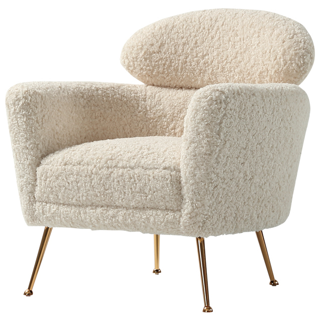 Кресло Milk Boucle Chair Молочный Золотой в Ижевске | Loft Concept 