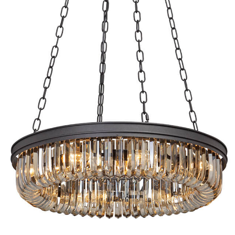 Люстра Retro Frozen Amber Glass Chandelier D 62 Черный в Ижевске | Loft Concept 