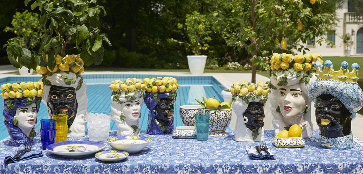 Тарелка Abhika PLATE MORO HEAD D 28,5 Blue - фото №2