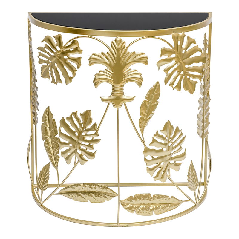 Консоль Tropical Gold Leaves Console Золотой Черный в Ижевске | Loft Concept 