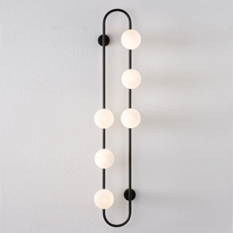 Бра HOOP WALL Lamp Black 6 Черный Белый в Ижевске | Loft Concept 