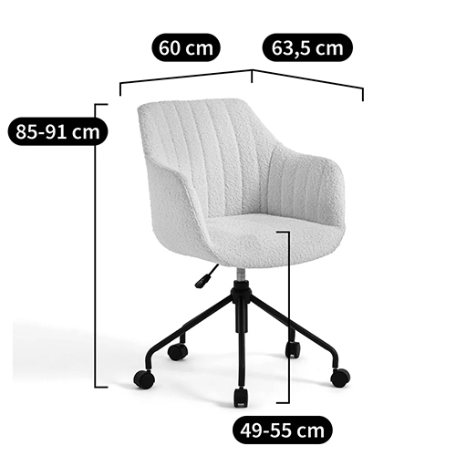 Вращающееся кресло с обивкой букле Boucle Office Chair в Ижевске