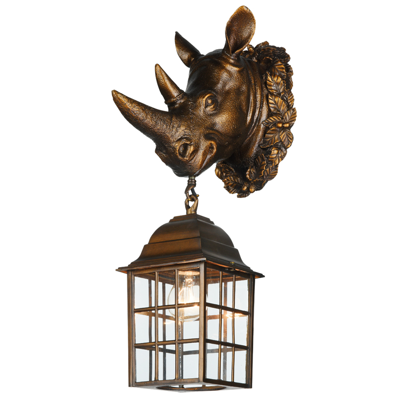 Уличный светильник Rhinoceros Lantern Темная бронза Прозрачное Стекло в Ижевске | Loft Concept 