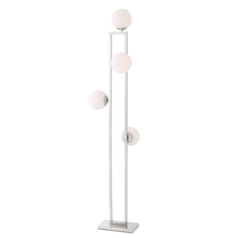 Торшер Eichholtz Floor Lamp Pascal Nickel Никель Белый в Ижевске | Loft Concept 