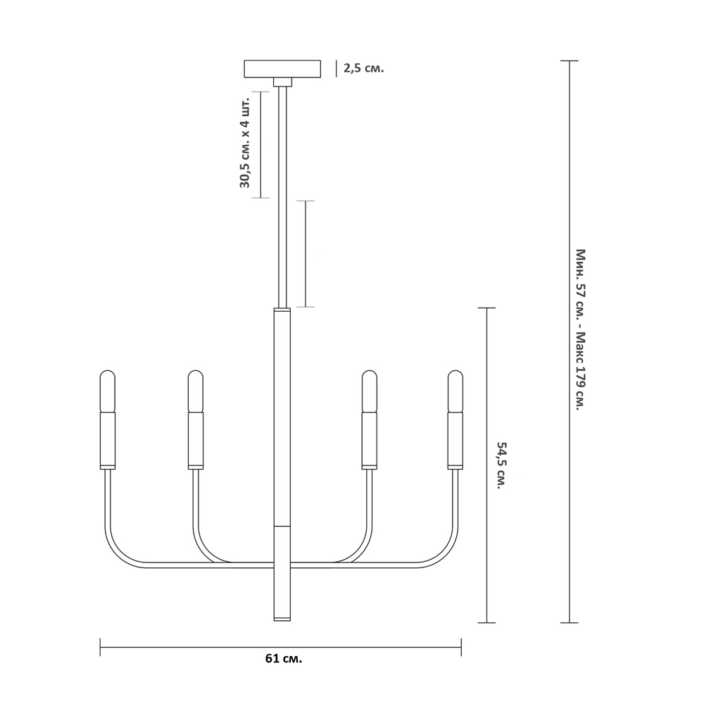 Люстра с 6-ю лампами Chandelier with Seamless Curve в Ижевске