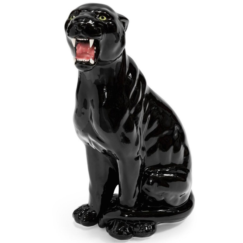 Статуэтка Abhika Leopard Dx Shiny Black Глянцевый черный в Ижевске | Loft Concept 