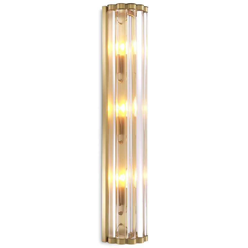 Бра Eichholtz Wall Lamp Amalfi Brass Прозрачное Стекло Латунь в Ижевске | Loft Concept 