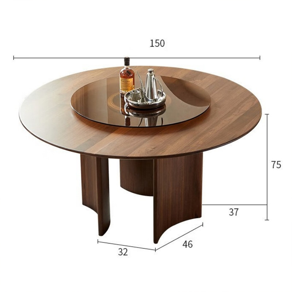 Стол обеденный круглый с двойной столешницей Walnut Wood Table в Ижевске