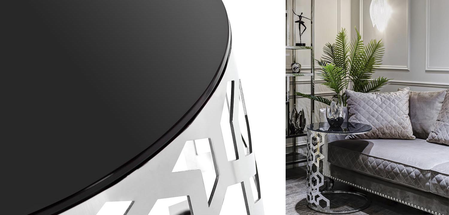 Приставной стол Yen Geometry Side Table silver 60 - фото