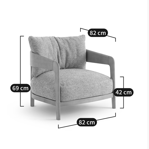 Кресло с каркасом из массива ясеня Deniaud Ash Grey Armchair в Ижевске