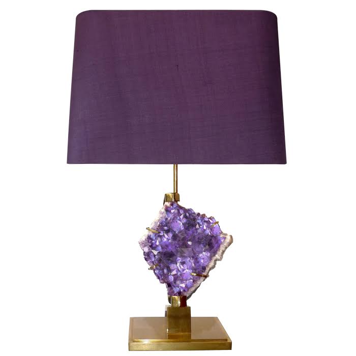 Настольная лампа Bronze and Amethyst Lamp Глянцевое золото Сиреневый в Ижевске | Loft Concept 