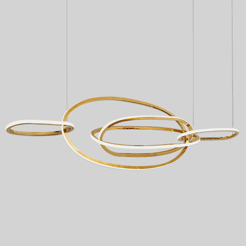 Люстра Horizontal Gold Oval Rings Chandelier Золотой в Ижевске | Loft Concept 