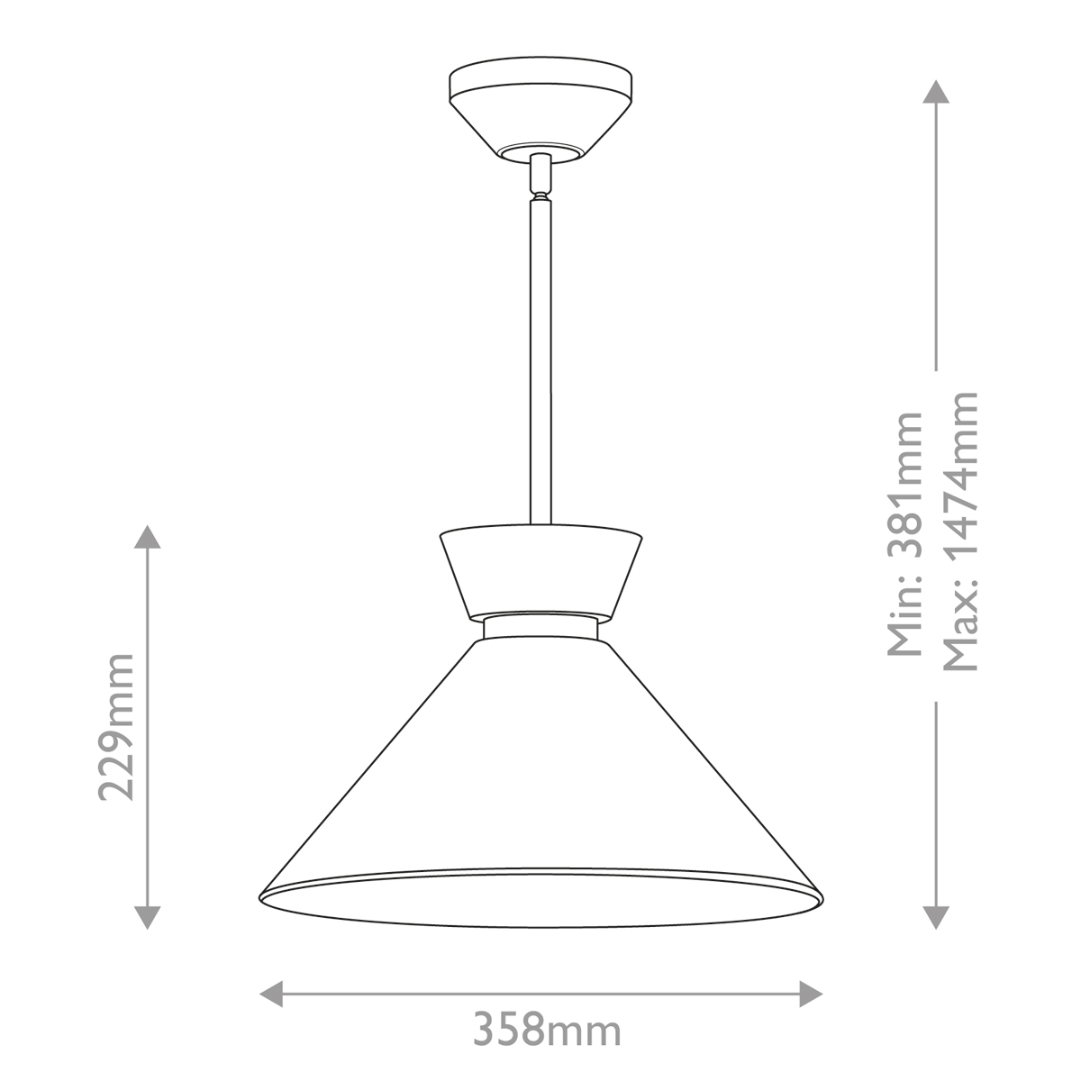 Подвесной светильник с белым стеклянным конусным плафоном Alora Mood в Ижевске