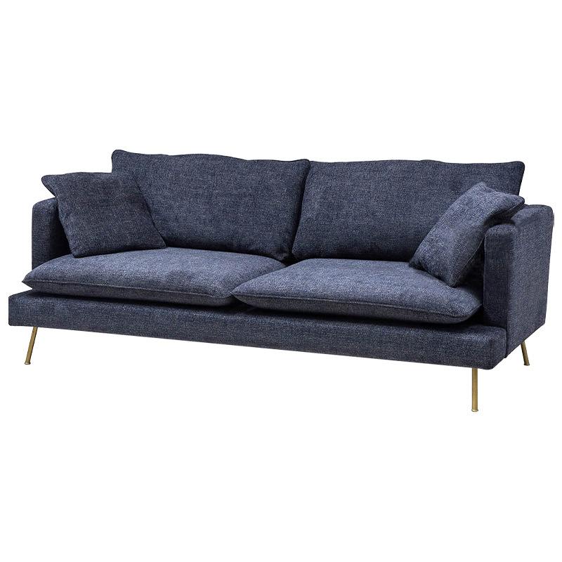 Диван Lambert Sofa Blue Синий Синий Золотой в Ижевске | Loft Concept 