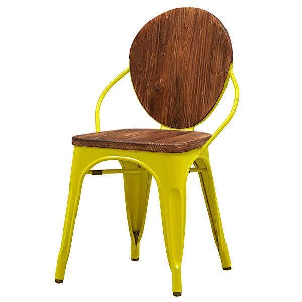 Стул Tolix chair Wooden Yellow Дуб темный Желтый в Ижевске | Loft Concept 