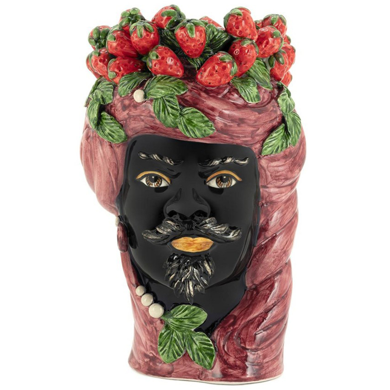 Ваза Vase Strawberries Head Man Bordeaux Бургундский красный Красный Черный Зеленый Мульти в Ижевске | Loft Concept 