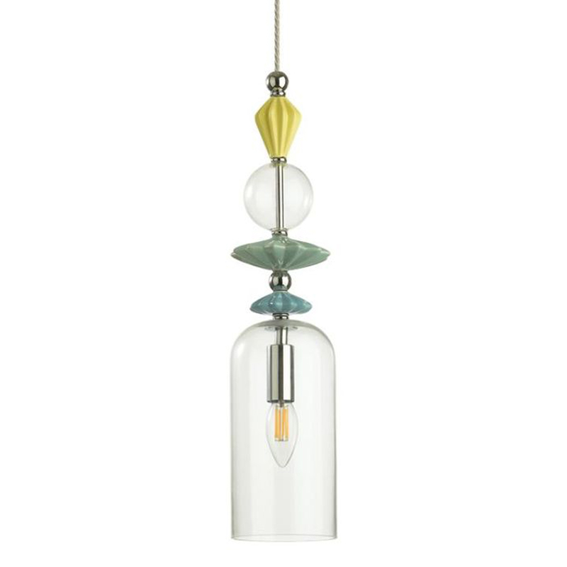 Подвесной светильник Iris Glas hanging lamp candy C chrome Прозрачное Стекло Прозрачный желтый Голубой Хром Прозрачный зеленый в Ижевске | Loft Concept 